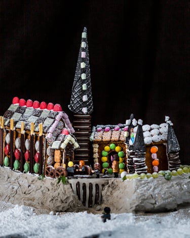 Hogwarts als buntes Lebkuchenhaus gebaut