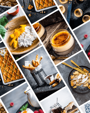 Collage aus unterschiedlichen Desserts