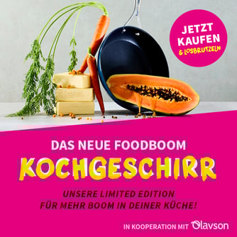 Werbeanzeige für Pfannen von FOODBOOM