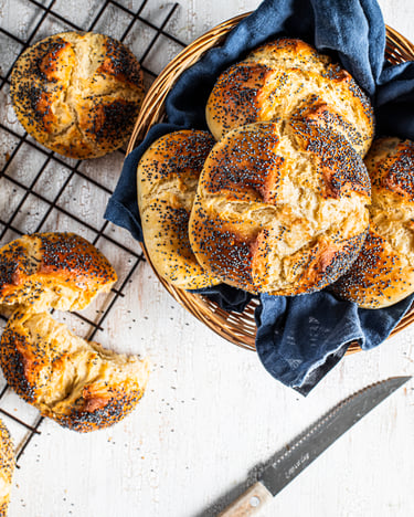 No knead Brötchen