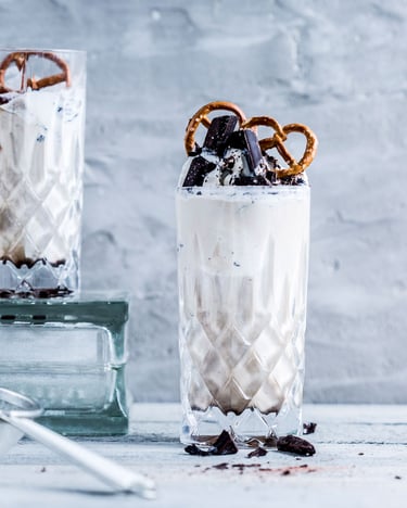 Coffee Frappée mit Kahlúa und Salzbrezeln