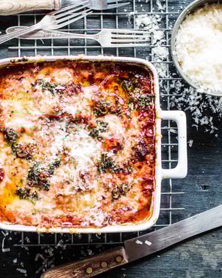 Einfache Auberginenlasagne mit Parmesan
