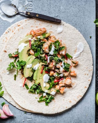 Garnelen Avocado Burrito