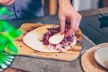 Piadina mit Mortadella, Scamorza und Radicchio