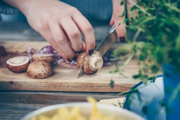 Champignons halbieren