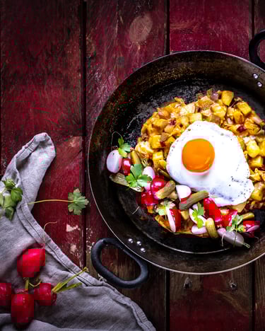Bauernfrühstück mit Speck