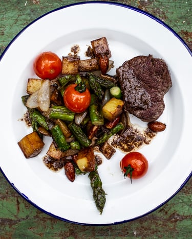 Rinderfilet mit Kartoffel-Spargel-Pfanne