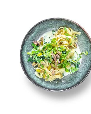 Lauchpasta Mit Pistazien