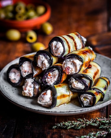 Auberginen-Involtini mit Mascarponecreme