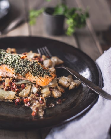 Spitzkohl Lachs Pfanne