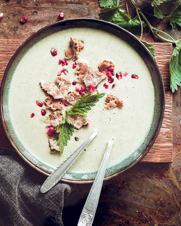 Brennnessel Cremesuppe Mit Knaecke Knoblauch Croutons