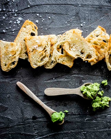 Fladenbrotchips Mit Avocado Senf Dip