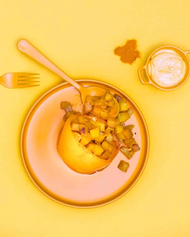Gefüllte Paprika mit Kartoffelragout