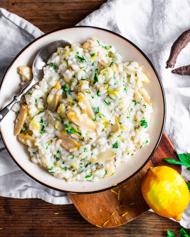 Risotto mit Schwarzwurzeln und Petersilienbutter