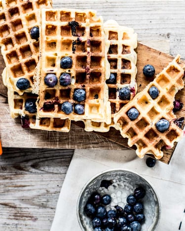 Fluffige Blaubeerwaffeln