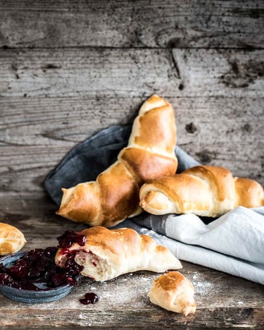 Butterhörnchen mit zweierlei Füllung
