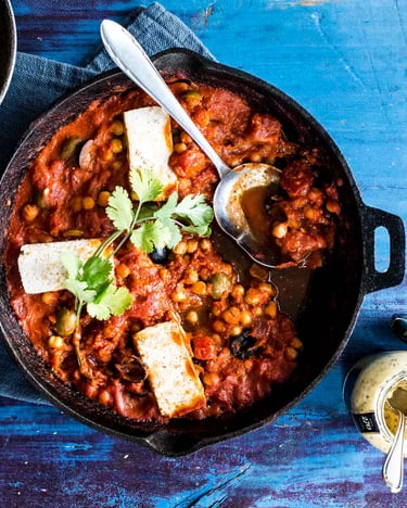 Shakshuka mit Quinoa und Senf
