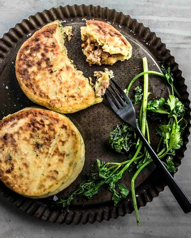 Kartoffeltaler mit Pilzfüllung