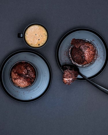 Schokoladensoufflé mit Oliven